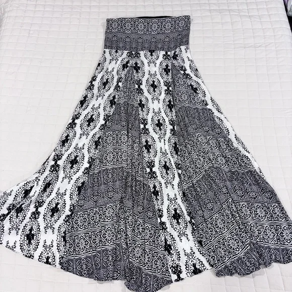 Free People Women Of The Water Maxi Dress Bandeau Black White Boho Small/Medium - Picture 3 of 12